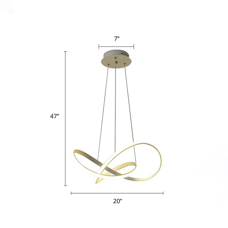 Decorative Cycle Chandelier Lighting Acrylic Dining Room LED Ceiling Pendant in White White 20" Remote Control Stepless Dimming Clearhalo 'Ceiling Lights' 'Chandeliers' 'Modern Chandeliers' 'Modern' Lighting' 2406258