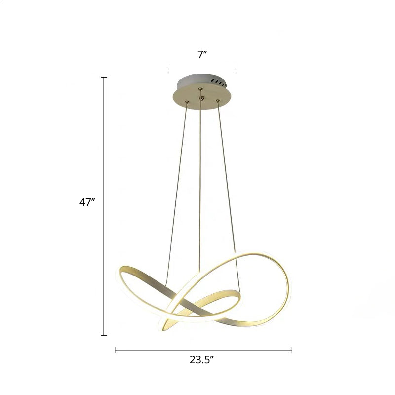 Decorative Cycle Chandelier Lighting Acrylic Dining Room LED Ceiling Pendant in White White 23.5" Warm Clearhalo 'Ceiling Lights' 'Chandeliers' 'Modern Chandeliers' 'Modern' Lighting' 2406260