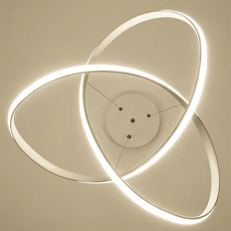 Decorative Cycle Chandelier Lighting Acrylic Dining Room LED Ceiling Pendant in White Clearhalo 'Ceiling Lights' 'Chandeliers' 'Modern Chandeliers' 'Modern' Lighting' 2406261
