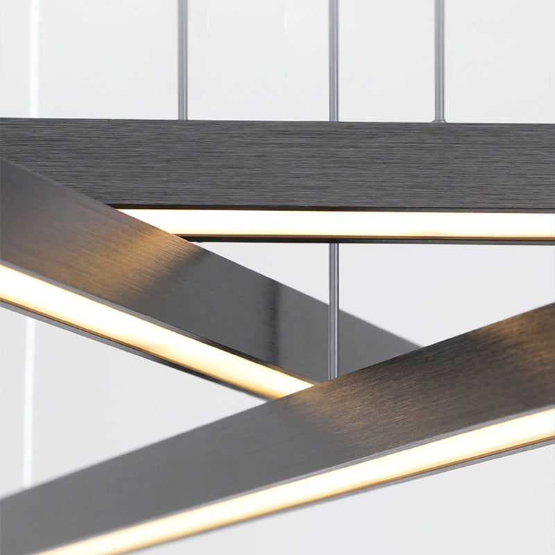 Adjustable Line Art Pendant Lamp Minimalist Metal Bedroom LED Ceiling Chandelier Clearhalo 'Ceiling Lights' 'Chandeliers' 'Modern Chandeliers' 'Modern' Lighting' 2406318