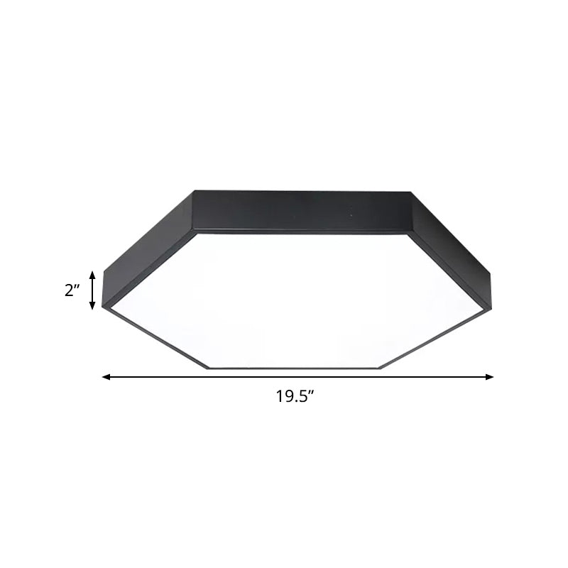 Modern Ceiling Light Bedroom, LED Flush Mount Light with Acrylic Hexagon Shade Clearhalo 'Ceiling Lights' 'Close To Ceiling Lights' 'Close to ceiling' 'Flush mount' Lighting' 240749