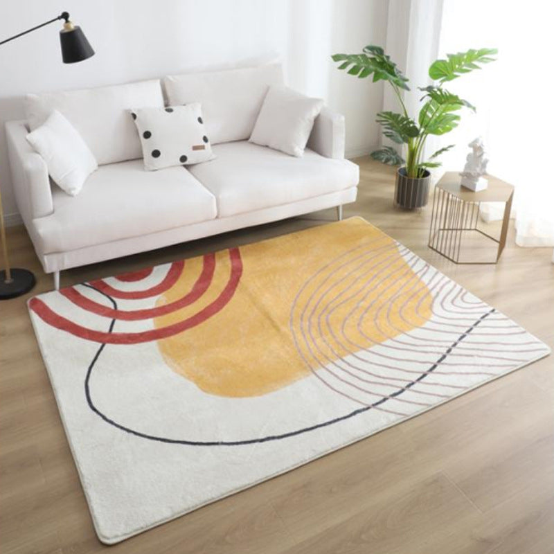 Southwestern Hand Printed Rug Multicolor Polyster Indoor Rug Anti-Slip Backing Easy Care Carpet for Parlor Yellow Clearhalo 'Area Rug' 'Rug' 2407646