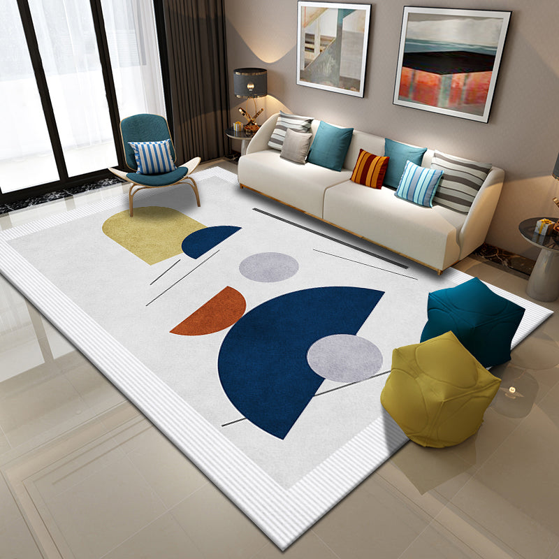 Multi-Color Modern Rug Synthetics Color Block Indoor Rug Non-Slip Backing Pet Friendly Washable Carpet for Living Room Dark Blue Clearhalo 'Area Rug' 'Rug' 2407667