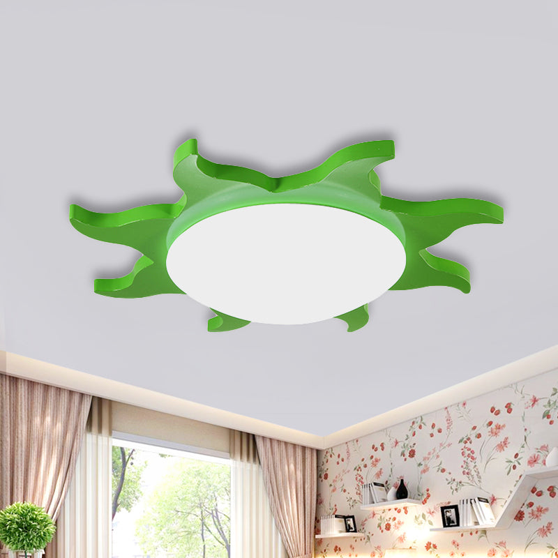Sun Shaped Flush Ceiling Light Cartoon Wood Acrylic Ceiling Light for Kindergarten Clearhalo 'Ceiling Lights' 'Close To Ceiling Lights' 'Close to ceiling' 'Flush mount' Lighting' 240791