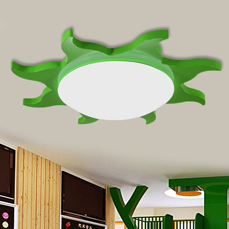 Sun Shaped Flush Ceiling Light Cartoon Wood Acrylic Ceiling Light for Kindergarten Clearhalo 'Ceiling Lights' 'Close To Ceiling Lights' 'Close to ceiling' 'Flush mount' Lighting' 240792