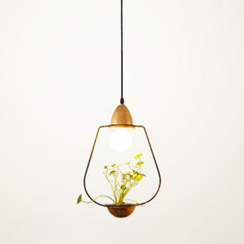 1 Head Plant Pot Hanging Pendant Industrial Style Metal Pendulum Light for Dining Room Black Circular Arc Clearhalo 'Art Deco Pendants' 'Black' 'Cast Iron' 'Ceiling Lights' 'Ceramic' 'Crystal' 'Industrial Pendants' 'Industrial' 'Metal' 'Middle Century Pendants' 'Pendant Lights' 'Pendants' 'Rustic Pendants' 'Tiffany' Lighting' 2408584