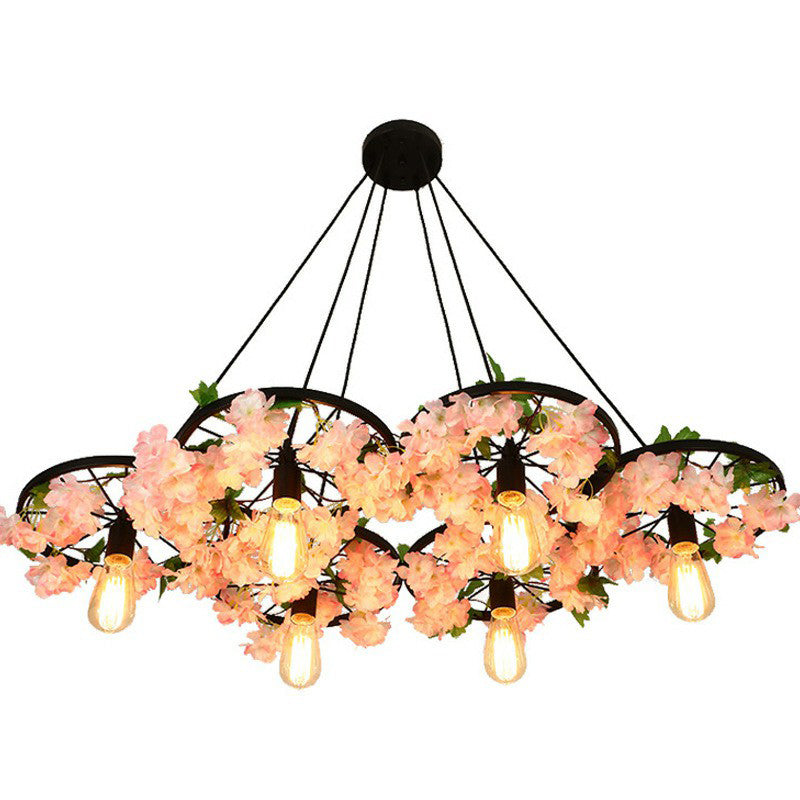 Wheel Shaped Pendulum Light Industrial Metal Commercial Pendant Lighting for Restaurant Clearhalo 'Art Deco Pendants' 'Black' 'Cast Iron' 'Ceiling Lights' 'Ceramic' 'Crystal' 'Industrial Pendants' 'Industrial' 'Metal' 'Middle Century Pendants' 'Pendant Lights' 'Pendants' 'Rustic Pendants' 'Tiffany' Lighting' 2408608