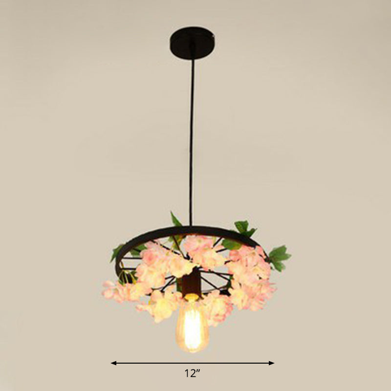Wheel Shaped Pendulum Light Industrial Metal Commercial Pendant Lighting for Restaurant Clearhalo 'Art Deco Pendants' 'Black' 'Cast Iron' 'Ceiling Lights' 'Ceramic' 'Crystal' 'Industrial Pendants' 'Industrial' 'Metal' 'Middle Century Pendants' 'Pendant Lights' 'Pendants' 'Rustic Pendants' 'Tiffany' Lighting' 2408615