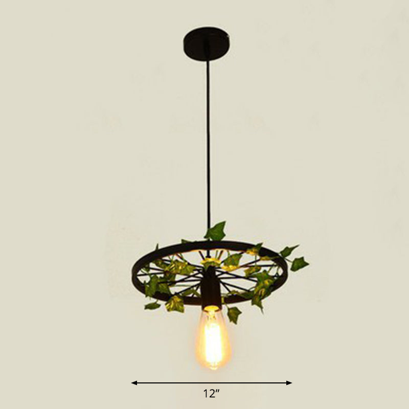 Wheel Shaped Pendulum Light Industrial Metal Commercial Pendant Lighting for Restaurant Clearhalo 'Art Deco Pendants' 'Black' 'Cast Iron' 'Ceiling Lights' 'Ceramic' 'Crystal' 'Industrial Pendants' 'Industrial' 'Metal' 'Middle Century Pendants' 'Pendant Lights' 'Pendants' 'Rustic Pendants' 'Tiffany' Lighting' 2408620