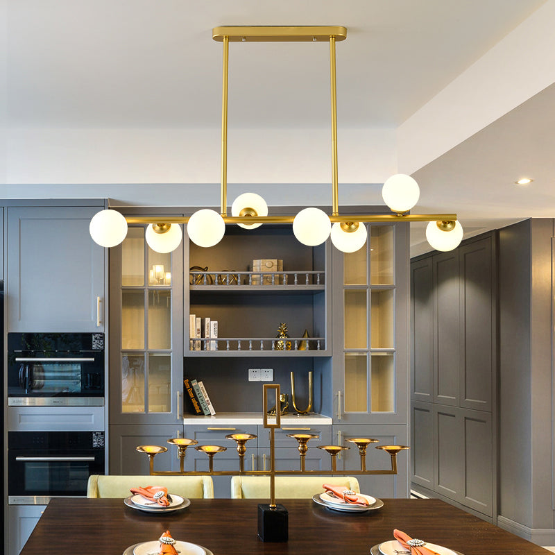 Modo Island Ceiling Light Simplicity White Glass Dining Room Hanging Pendant Light Clearhalo 'Ceiling Lights' 'Island Lights' Lighting' 2408809