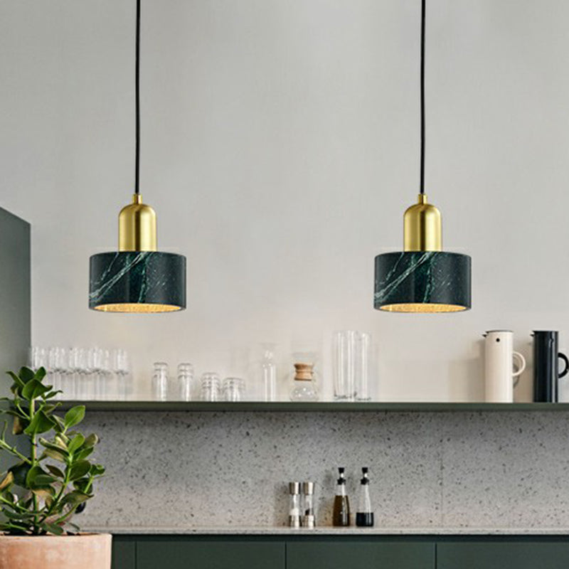 Marble Round Pendant Ceiling Light Nordic 1 Bulb Suspension Lighting with Brass Socket Clearhalo 'Ceiling Lights' 'Modern Pendants' 'Modern' 'Pendant Lights' 'Pendants' Lighting' 2408922