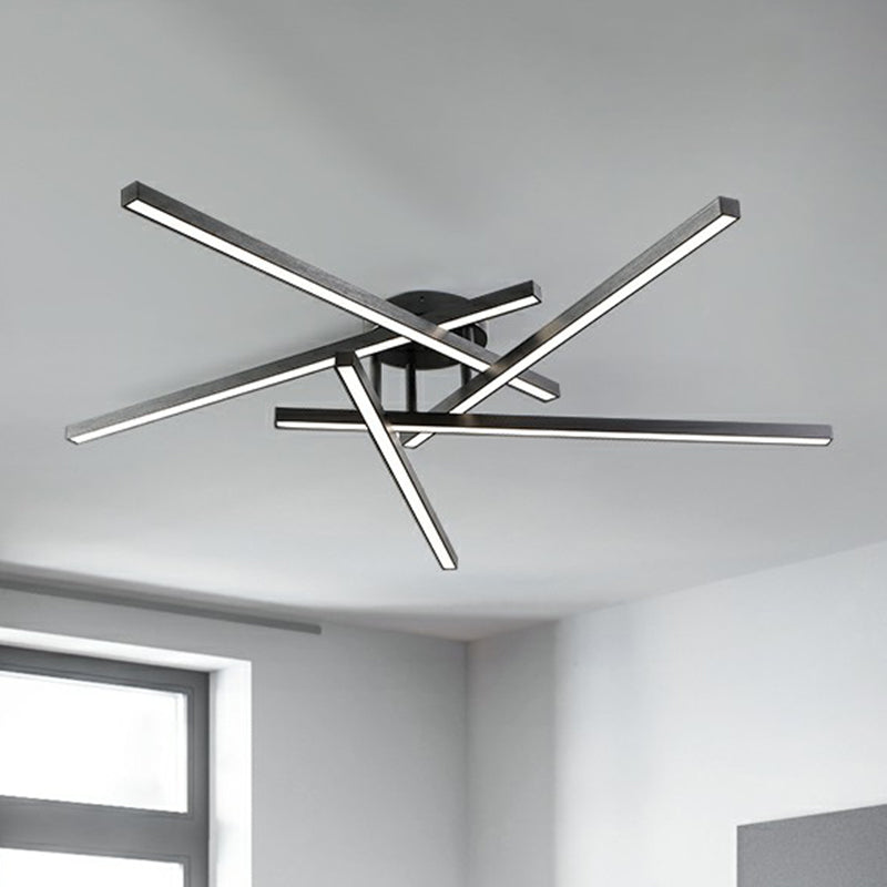 Burst LED Ceiling Light Fixture Minimalism Metal Living Room Semi Flush Mount Light Clearhalo 'Ceiling Lights' 'Close To Ceiling Lights' 'Close to ceiling' 'Semi-flushmount' Lighting' 2408995