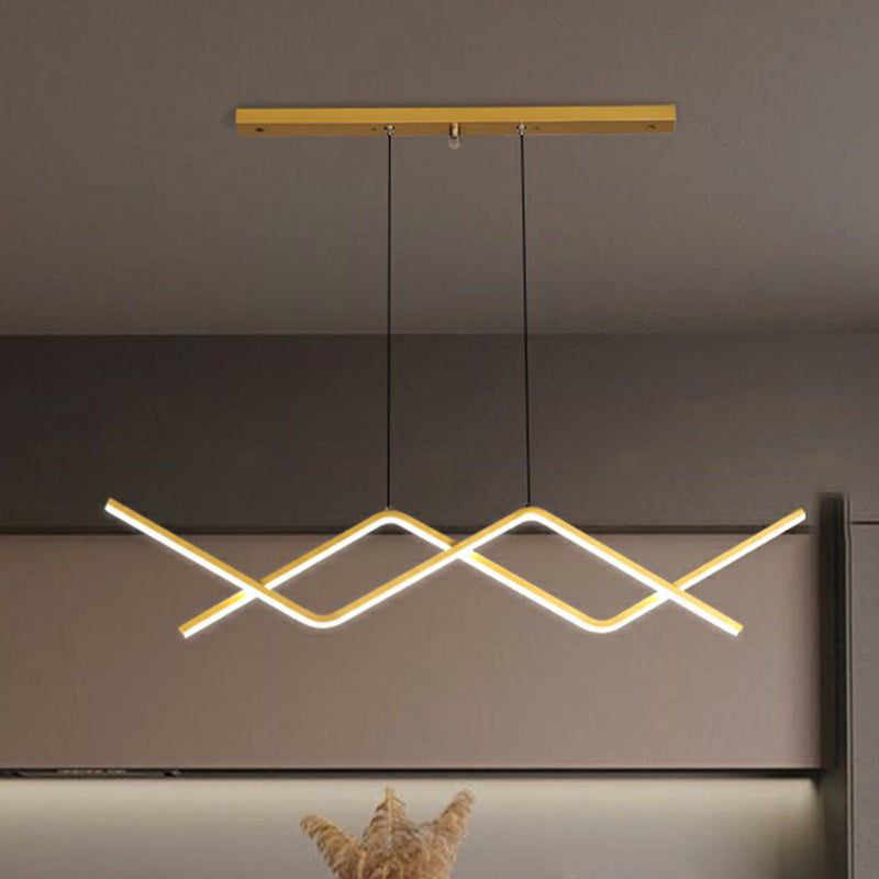 Metal Line Art Hanging Light Simplicity LED Island Light Fixture for Dining Room Clearhalo 'Ceiling Lights' 'Island Lights' Lighting' 2409012