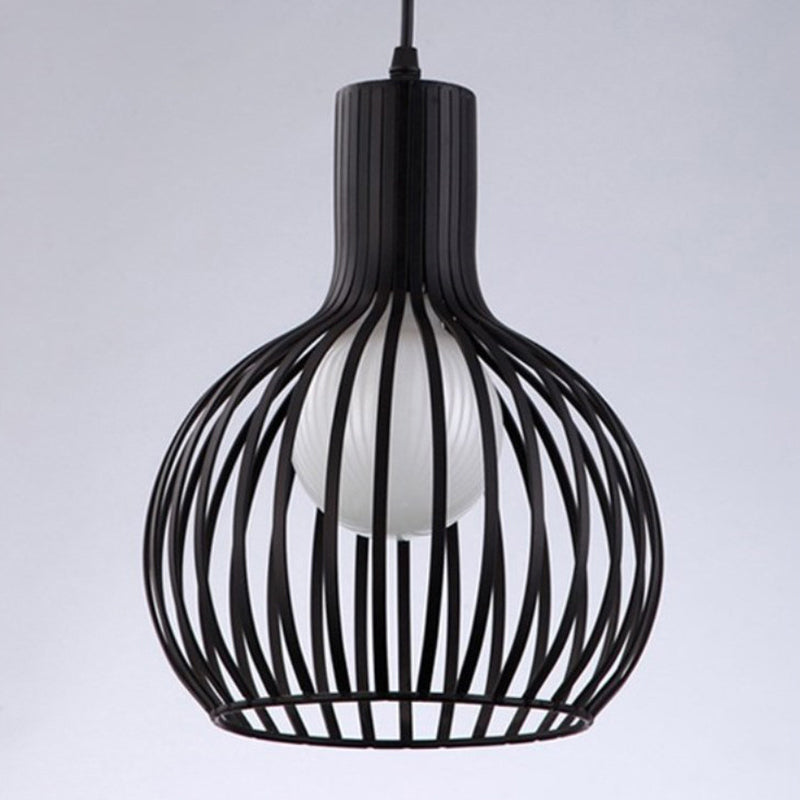 Loft Spherical Cage Hanging Light Single-Bulb Iron Ceiling Pendant for Restaurant Black Clearhalo 'Art Deco Pendants' 'Black' 'Cast Iron' 'Ceiling Lights' 'Ceramic' 'Crystal' 'Industrial Pendants' 'Industrial' 'Metal' 'Middle Century Pendants' 'Pendant Lights' 'Pendants' 'Rustic Pendants' 'Tiffany' Lighting' 2409126