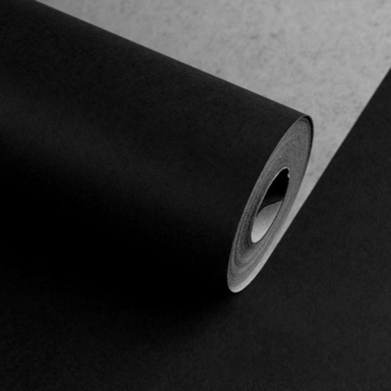 Simplicity Wallpaper Roll Solid Color Patterned Unpasted Wall Covering in Dark Color Gloss Black Wallpaper Roll Clearhalo 'Modern wall decor' 'Modern' 'Wallpaper' Wall Decor' 2411720