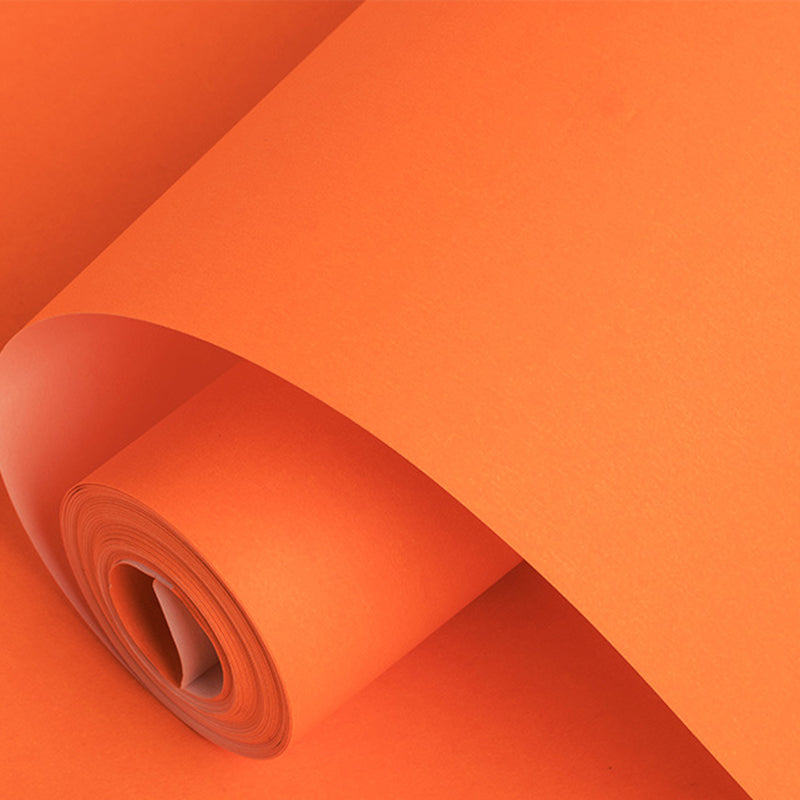 Minimalist Solid Color Wallpaper Roll Stain Resistant Wall Covering for Living Room Orange Red Clearhalo 'Modern wall decor' 'Modern' 'Wallpaper' Wall Decor' 2411896