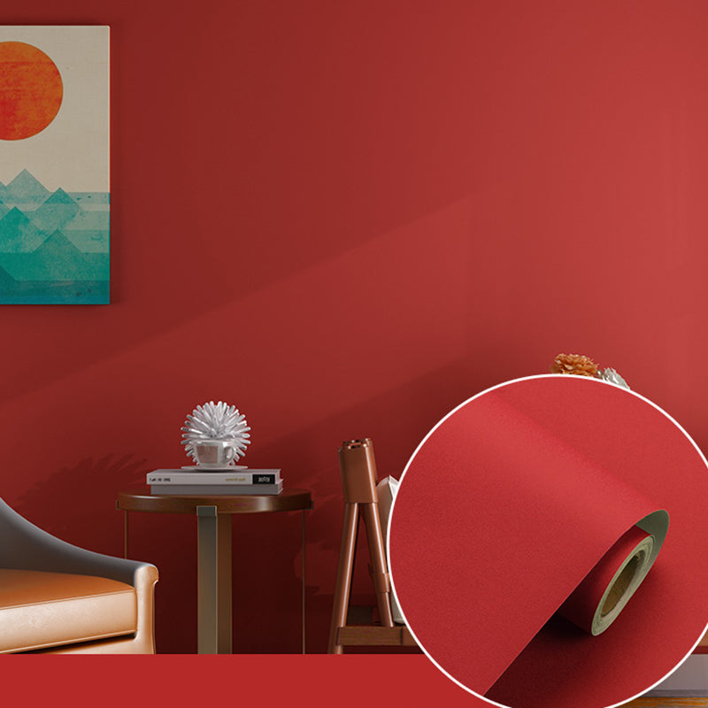 Solid Color Patterned Wallpaper Roll Unpasted Modern Living Room Wall Art, 19.4-sq ft Red Wallpaper Roll Clearhalo 'Modern wall decor' 'Modern' 'Wallpaper' Wall Decor' 2411910