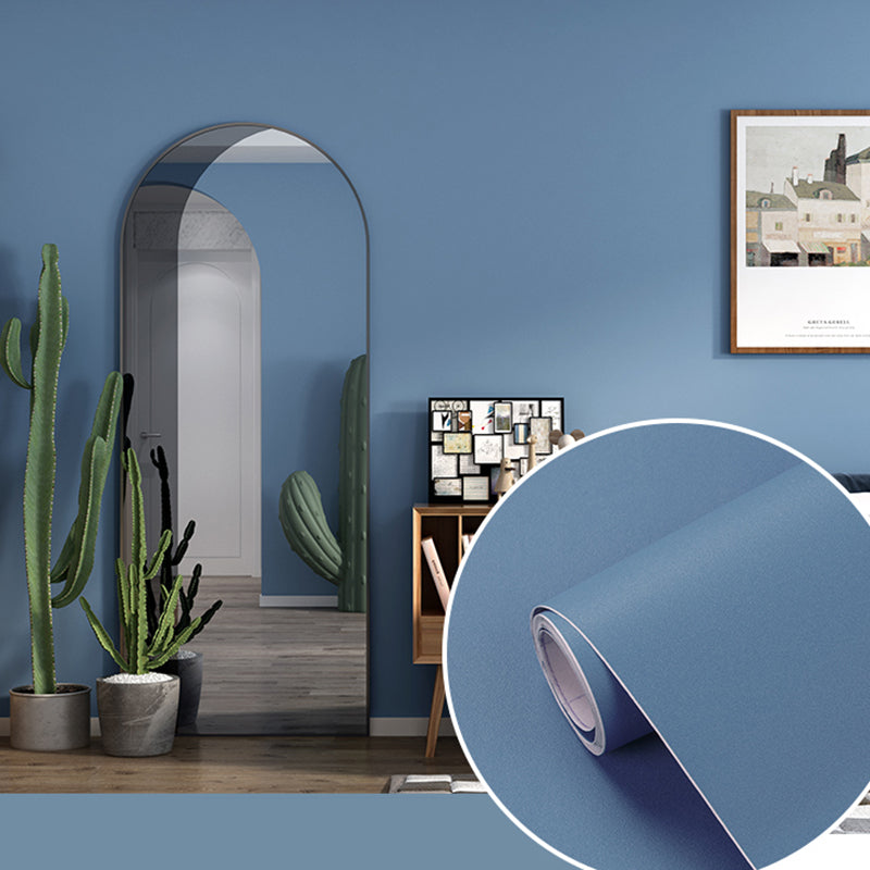 Solid Color Patterned Wallpaper Roll Unpasted Modern Living Room Wall Art, 19.4-sq ft Gray Blue Wallpaper Roll Clearhalo 'Modern wall decor' 'Modern' 'Wallpaper' Wall Decor' 2411919