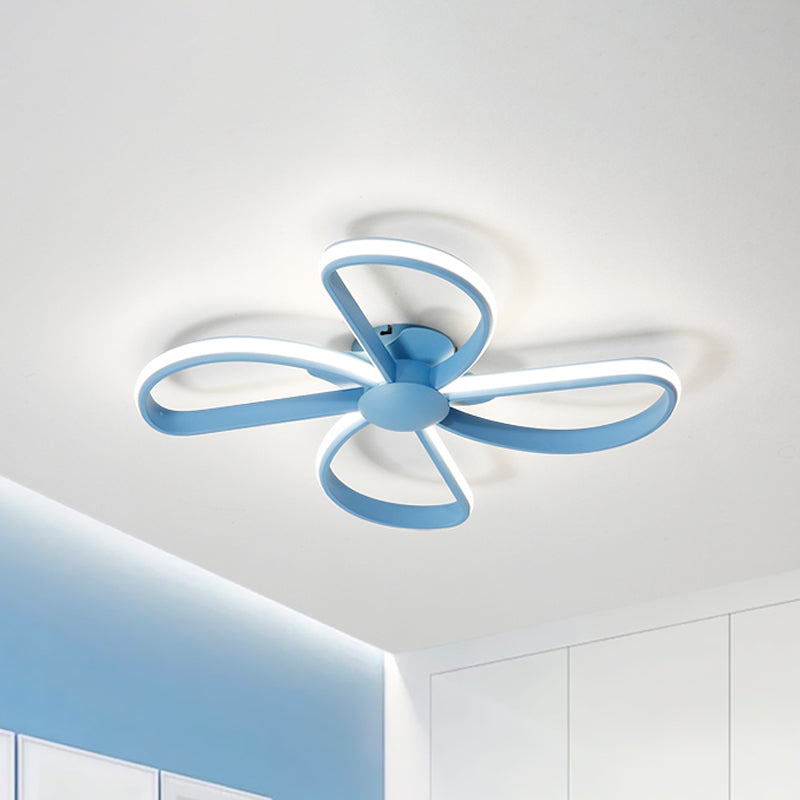 Blossom Shape LED Flush Mount Light Nordic Stylish Metal Ceiling Lamp for Kid Bedroom Blue Clearhalo 'Ceiling Lights' 'Close To Ceiling Lights' 'Close to ceiling' 'Flush mount' Lighting' 241202