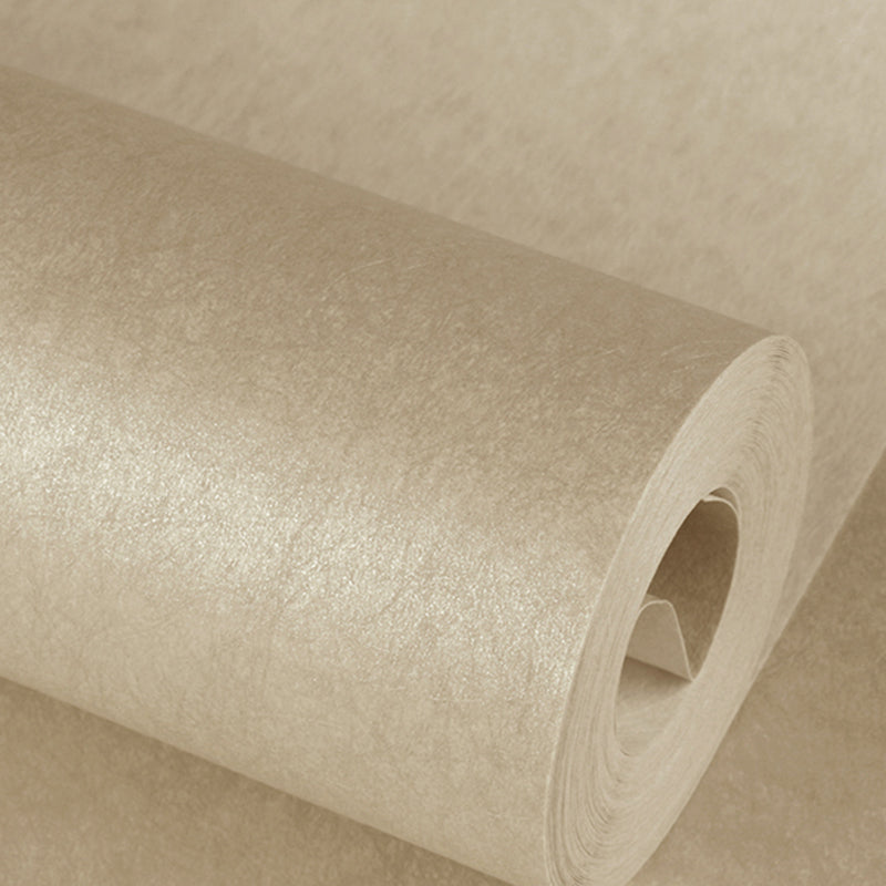 Modern Style Wallpaper Roll Solid Color Pattern Stain Resistant Wall Covering, Soft Color Khaki Wallpaper Roll Clearhalo 'Modern wall decor' 'Modern' 'Wallpaper' Wall Decor' 2412157