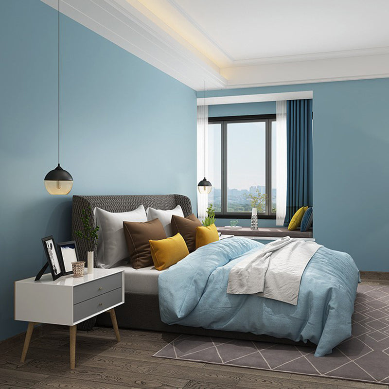 Plain Patterned Wallpaper Roll Simple Non-Pasted Living Room Wall Art, 57.1-sq ft Ocean Blue Wallpaper Roll Clearhalo 'Modern wall decor' 'Modern' 'Wallpaper' Wall Decor' 2412191