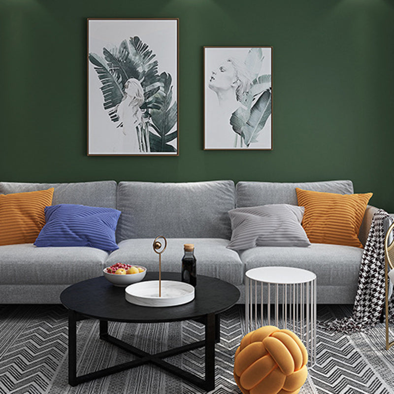 Plain Patterned Wallpaper Roll Simple Non-Pasted Living Room Wall Art, 57.1-sq ft Dark Green Wallpaper Roll Clearhalo 'Modern wall decor' 'Modern' 'Wallpaper' Wall Decor' 2412210