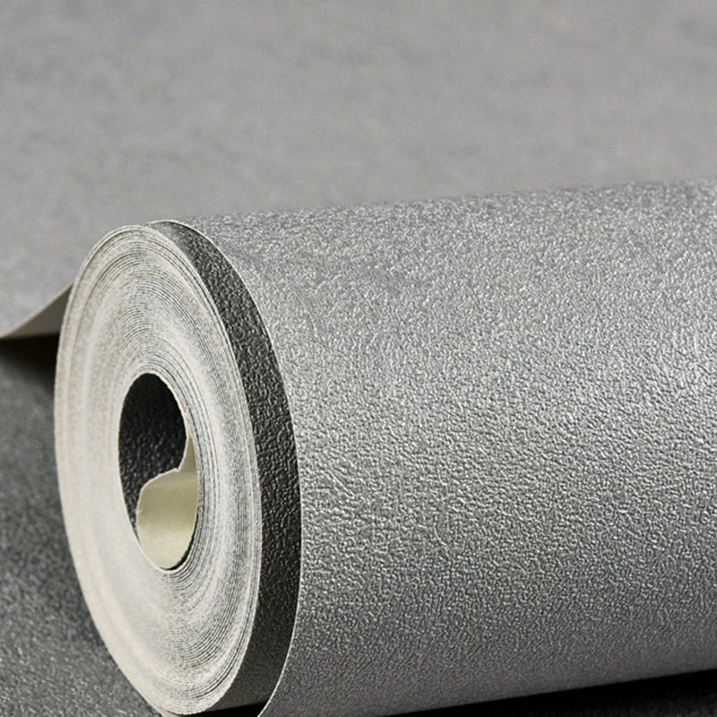 Plain Patterned Wallpaper Roll Simple Non-Pasted Living Room Wall Art, 57.1-sq ft Silver Gray Wallpaper Roll Clearhalo 'Modern wall decor' 'Modern' 'Wallpaper' Wall Decor' 2412211