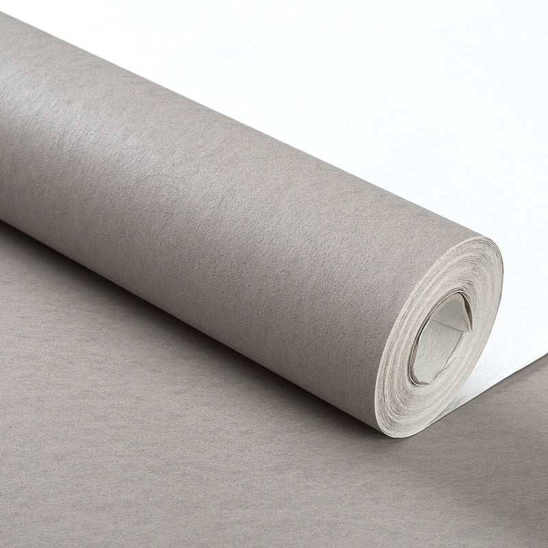 Modern Pure Color Wallpaper Roll Non-Woven Material Unpasted Multicolor Wall Art for Living Room Dark Gray Wallpaper Roll Clearhalo 'Modern wall decor' 'Modern' 'Wallpaper' Wall Decor' 2412223