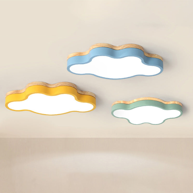 Acrylic Cloud Shape Flush Ceiling Light Macaron Loft LED Ceiling Lamp for Kid Bedroom Clearhalo 'Ceiling Lights' 'Close To Ceiling Lights' 'Close to ceiling' 'Flush mount' Lighting' 241225