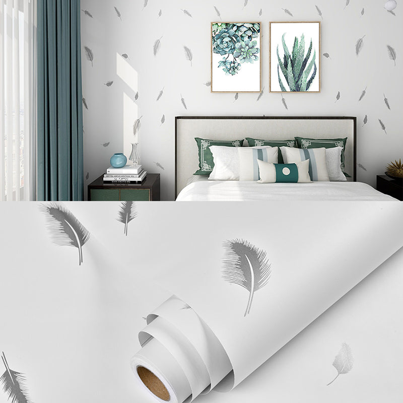 Plain Pattern Wallpaper Roll Simple Self-Adhesive Living Room Wall Covering, 57.1-sq ft Cream Wallpaper Roll Clearhalo 'Modern wall decor' 'Modern' 'Wallpaper' Wall Decor' 2412324