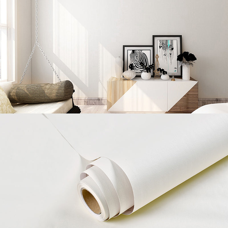Plain Pattern Wallpaper Roll Simple Self-Adhesive Living Room Wall Covering, 57.1-sq ft Ivory Wallpaper Roll Clearhalo 'Modern wall decor' 'Modern' 'Wallpaper' Wall Decor' 2412334