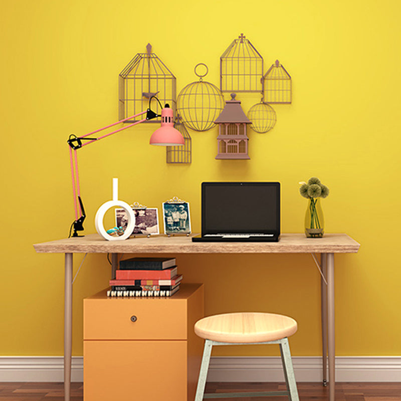 Stain Resistant Plain Wallpaper Roll Non-Woven Cloth Simplicity Wall Art for Bedroom Yellow Wallpaper Roll Clearhalo 'Modern wall decor' 'Modern' 'Wallpaper' Wall Decor' 2412562