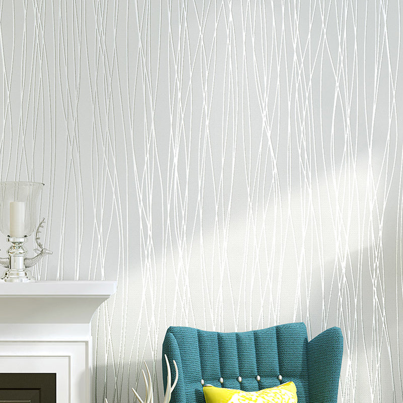 Wallpaper Roll Ticking Stripes Soft Color Contemporary Style Non-Woven Fabric Wall Covering Clearhalo 'Modern wall decor' 'Modern' 'Wallpaper' Wall Decor' 2412595
