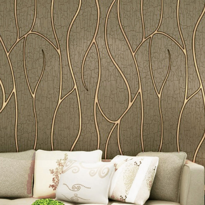 Self-Adhesive Curved Stripe Wallpaper Roll Non-Woven Material Simple Wall Art for Living Room Clearhalo 'Modern wall decor' 'Modern' 'Wallpaper' Wall Decor' 2412603
