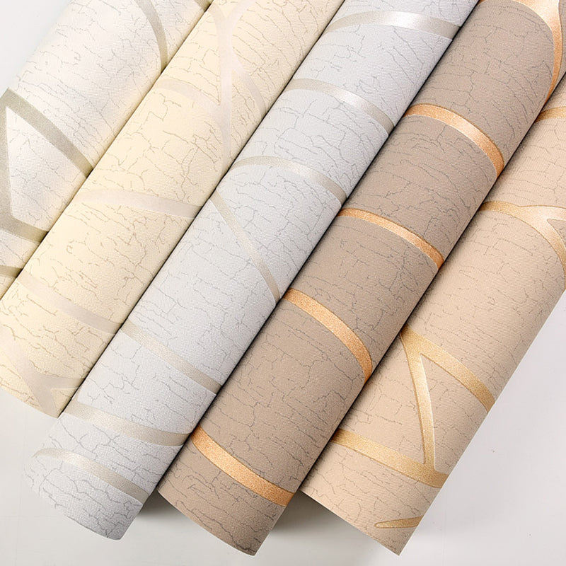 Self-Adhesive Curved Stripe Wallpaper Roll Non-Woven Material Simple Wall Art for Living Room Clearhalo 'Modern wall decor' 'Modern' 'Wallpaper' Wall Decor' 2412606