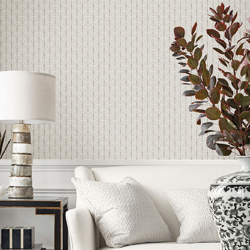 Rhombus Leaf Print Wallpaper Roll Simplicity Style Adhesive Bedroom Wall Decor, 61.4 sq-ft Clearhalo 'Modern wall decor' 'Modern' 'Wallpaper' Wall Decor' 2412617