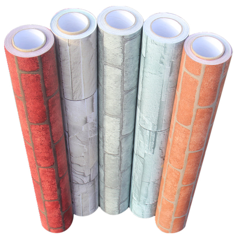 Pastel Color Brick Pattern Wallpaper Roll Peel off Wall Covering for Accent Wall Clearhalo 'Industrial wall decor' 'Industrial' 'Wallpaper' Wall Decor' 2412658