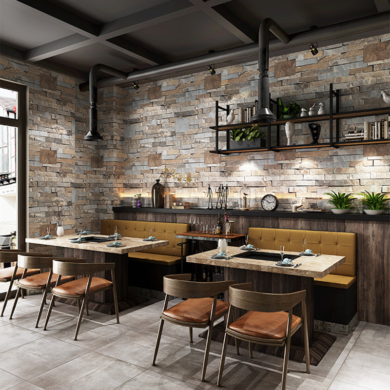 Unpasted Brick Print Wallpaper Roll Industrial Style PVC Wall Art, 33' L x 20.5" W Light Brown Wallpaper Roll Clearhalo 'Industrial wall decor' 'Industrial' 'Wallpaper' Wall Decor' 2412765