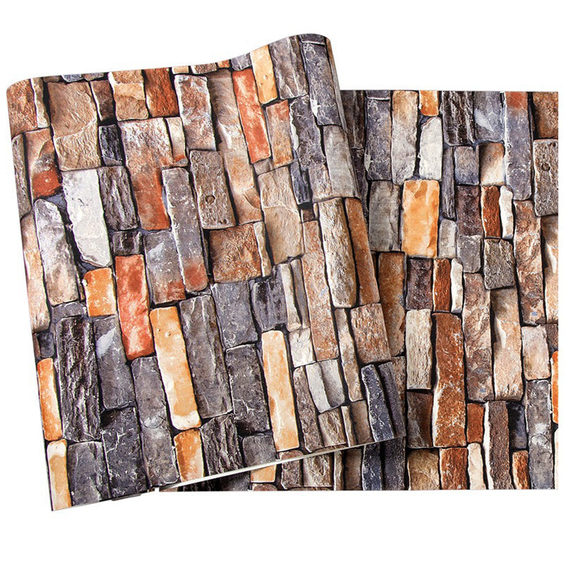 Waterproof Brick Effect Wallpaper Roll Non-Woven Industrial Wall Decor for Coffeeshop Brick Red Wallpaper Roll Clearhalo 'Industrial wall decor' 'Industrial' 'Wallpaper' Wall Decor' 2412855