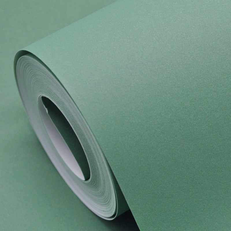 Solid Color Pattern Wallpaper Roll Unpasted Simple Style Bedroom Wall Art, 54.2-sq ft Pea Green Wallpaper Roll Clearhalo 'Modern wall decor' 'Modern' 'Wallpaper' Wall Decor' 2413301
