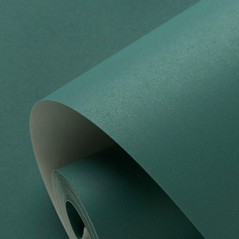 Solid Color Pattern Wallpaper Roll Unpasted Simple Style Bedroom Wall Art, 54.2-sq ft Blue Wallpaper Roll Clearhalo 'Modern wall decor' 'Modern' 'Wallpaper' Wall Decor' 2413308