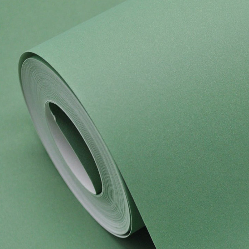 Solid Color Pattern Wallpaper Roll Unpasted Simple Style Bedroom Wall Art, 54.2-sq ft Green Wallpaper Roll Clearhalo 'Modern wall decor' 'Modern' 'Wallpaper' Wall Decor' 2413309