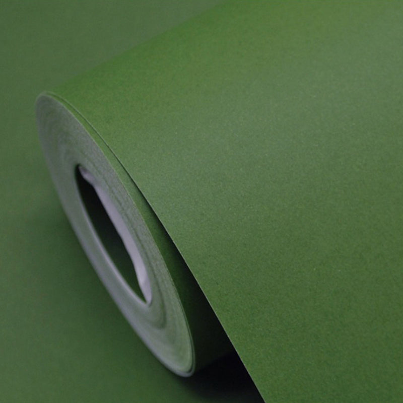 Solid Color Pattern Wallpaper Roll Unpasted Simple Style Bedroom Wall Art, 54.2-sq ft Army Green Wallpaper Roll Clearhalo 'Modern wall decor' 'Modern' 'Wallpaper' Wall Decor' 2413310