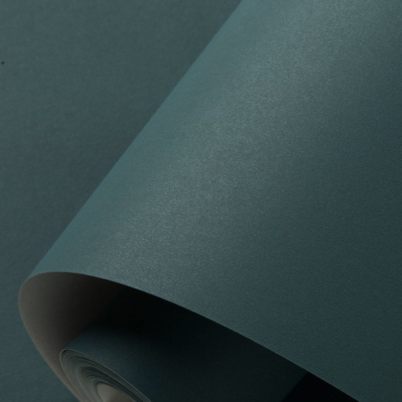 Solid Color Pattern Wallpaper Roll Unpasted Simple Style Bedroom Wall Art, 54.2-sq ft Turquoise Wallpaper Roll Clearhalo 'Modern wall decor' 'Modern' 'Wallpaper' Wall Decor' 2413313