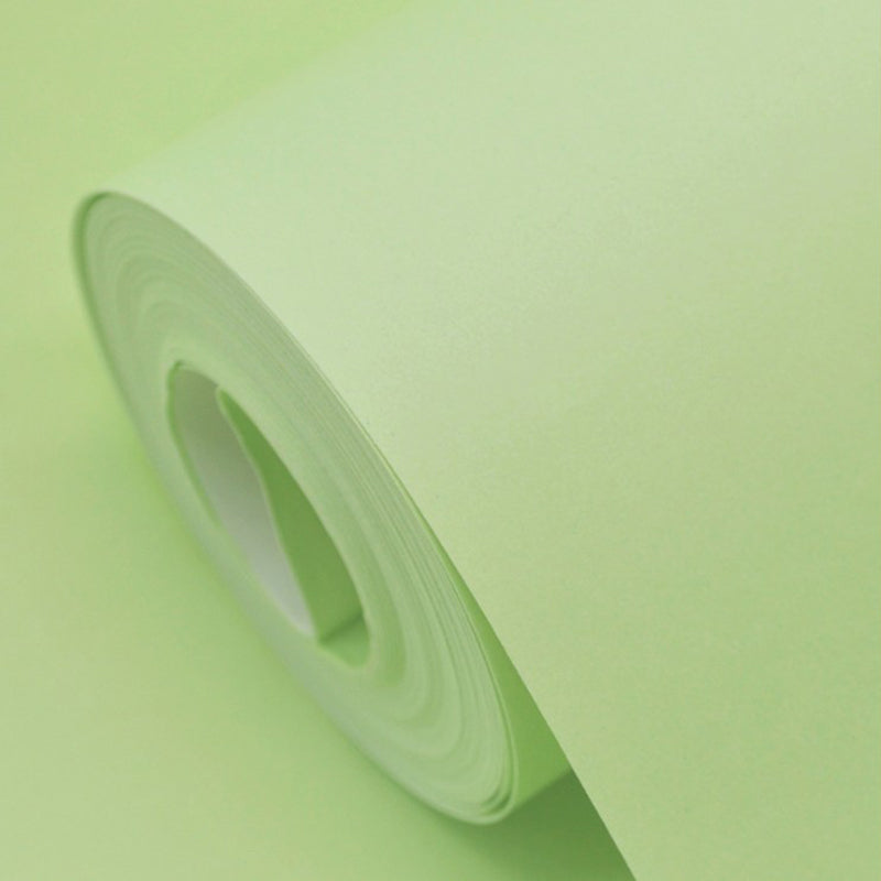 Solid Color Pattern Wallpaper Roll Unpasted Simple Style Bedroom Wall Art, 54.2-sq ft Light Green Wallpaper Roll Clearhalo 'Modern wall decor' 'Modern' 'Wallpaper' Wall Decor' 2413315