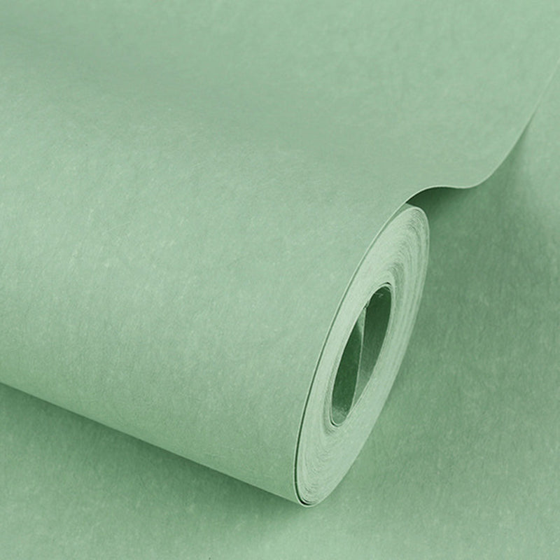 Solid Color Pattern Wallpaper Roll Unpasted Simple Style Bedroom Wall Art, 54.2-sq ft Green-Blue Wallpaper Roll Clearhalo 'Modern wall decor' 'Modern' 'Wallpaper' Wall Decor' 2413317