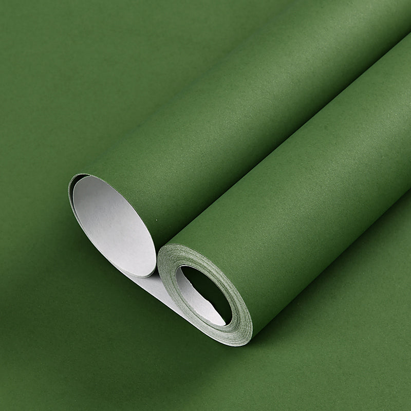 Washable Plain Wallpaper Roll 54.2-sq ft Minimalist Aesthetic Wall Art for Bedroom Green Wallpaper Roll Clearhalo 'Modern wall decor' 'Modern' 'Wallpaper' Wall Decor' 2413325