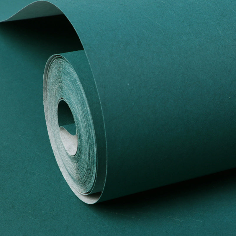 Plain Wallpaper Roll Minimalist Style Non-Pasted Living Room Wall Decor, 57.1 sq-ft Peacock Green Wallpaper Roll Clearhalo 'Modern wall decor' 'Modern' 'Wallpaper' Wall Decor' 2413382