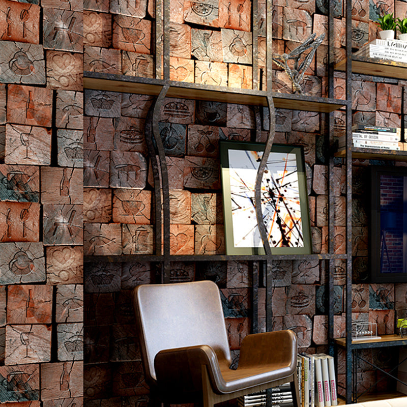 Repurposed Wood Wallpaper Roll Multi-Colored Industrial Wall Art for Business Scenes Clearhalo 'Industrial wall decor' 'Industrial' 'Wallpaper' Wall Decor' 2413445