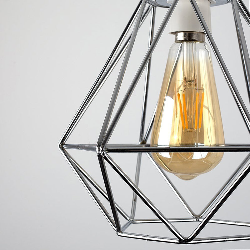 1 Head Wire Frame Hanging Pendant Light Industrial Loft Yellow/White Metal Pendant Lamp for Living Room Clearhalo 'Ceiling Lights' 'Modern Pendants' 'Modern' 'Pendant Lights' 'Pendants' Lighting' 241395